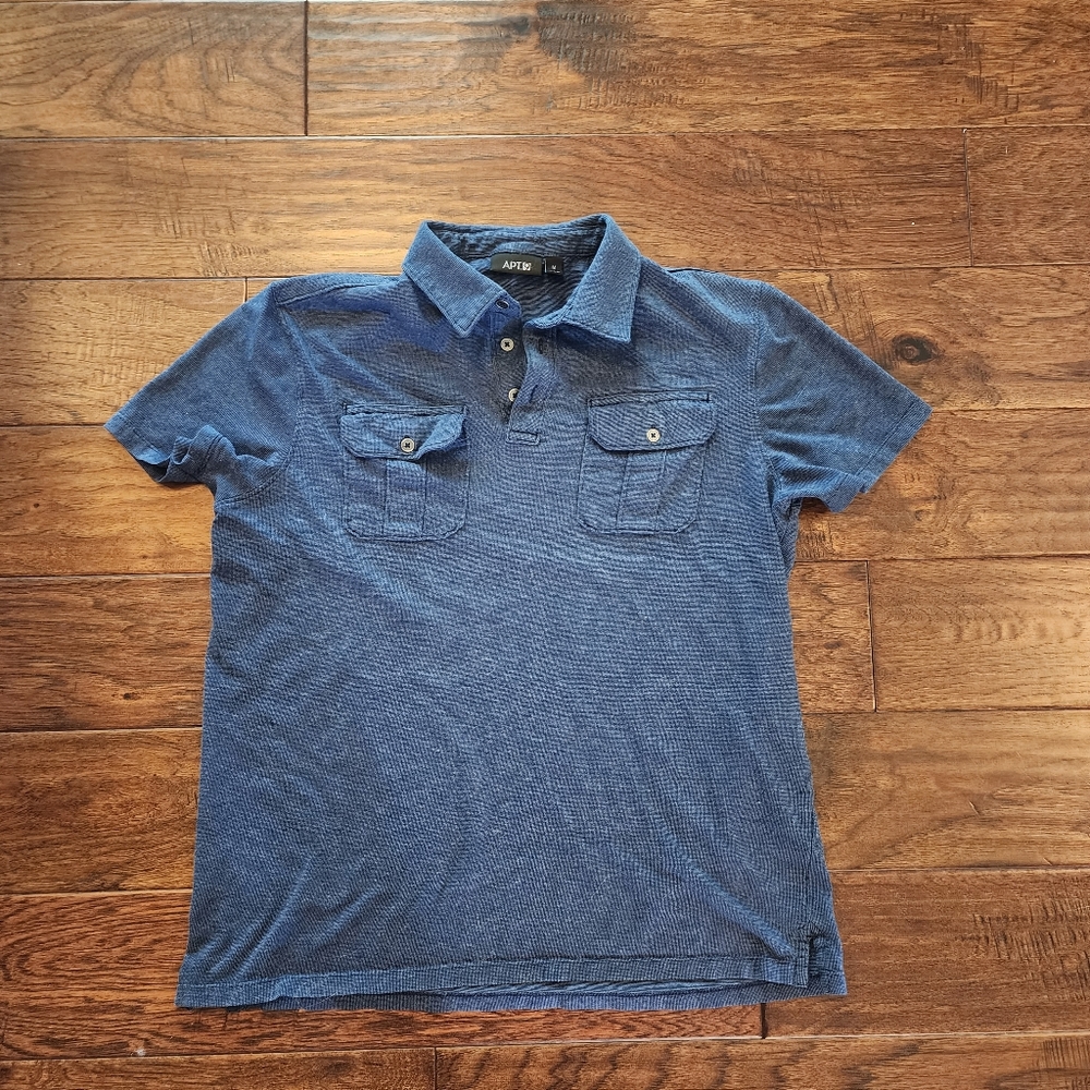 Mens apt9 blue polo